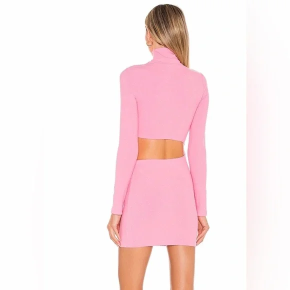 Superdown Elegant Pink Cut-Out Turtleneck Dress - Picture 2 of 3